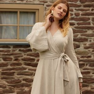 Eloquii Linen Blend Wrap dress Size 20